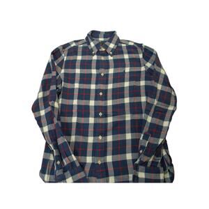 Ralph Lauren Men's Cotton Flannel Shirt Blue Red Plaid Classic Fit Preppy
